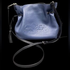 COACH Andy Crossbody With Horse And Carriage Blue Pebbled Leather
